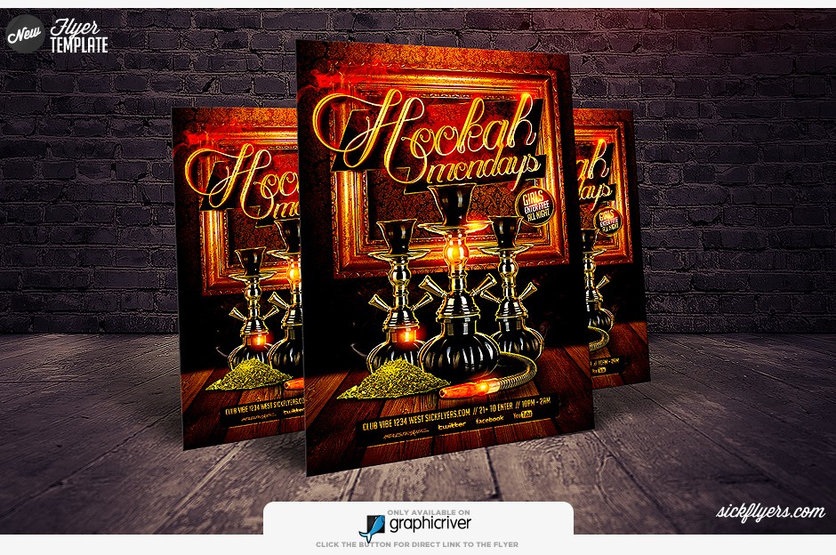 Hookah Flyer Template PSD