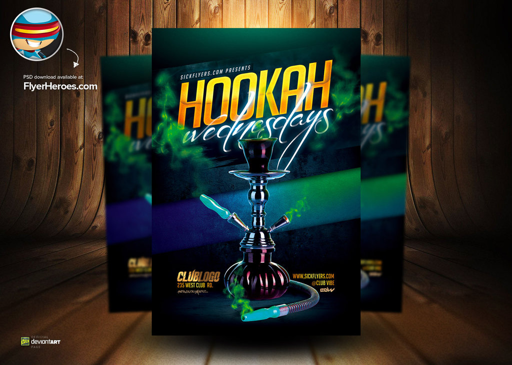 Hookah Flyer Template PSD
