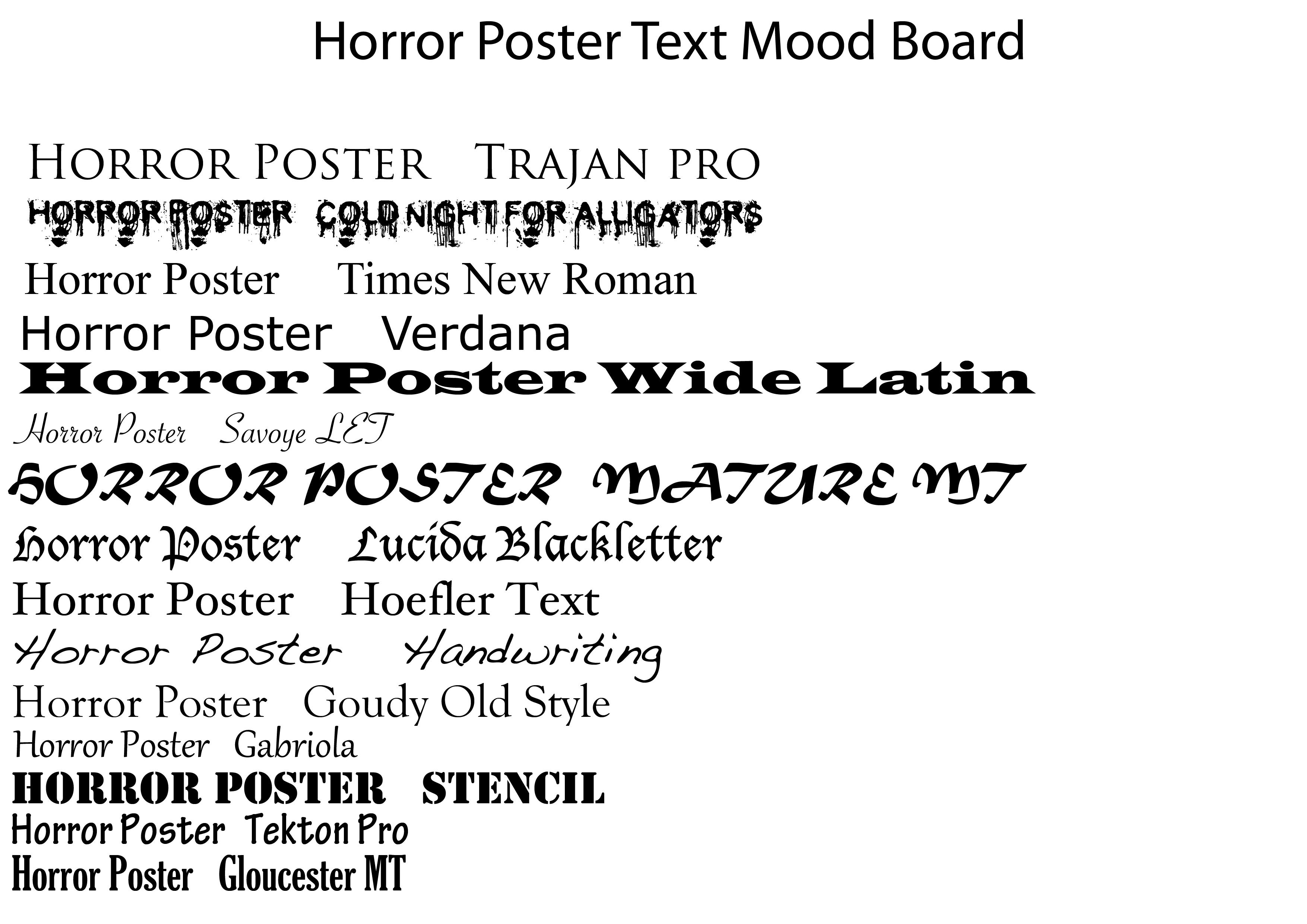 Horror Fonts On Microsoft Word