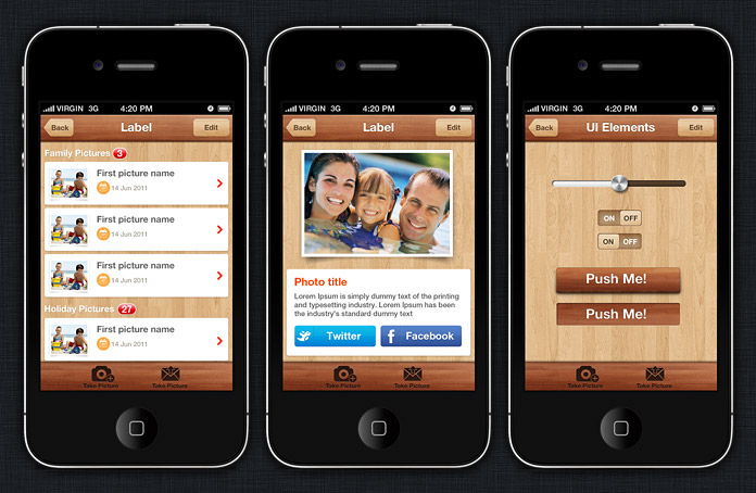 iPhone App Design Templates