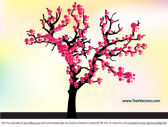 Japanese Cherry Blossom Tree Cartoon