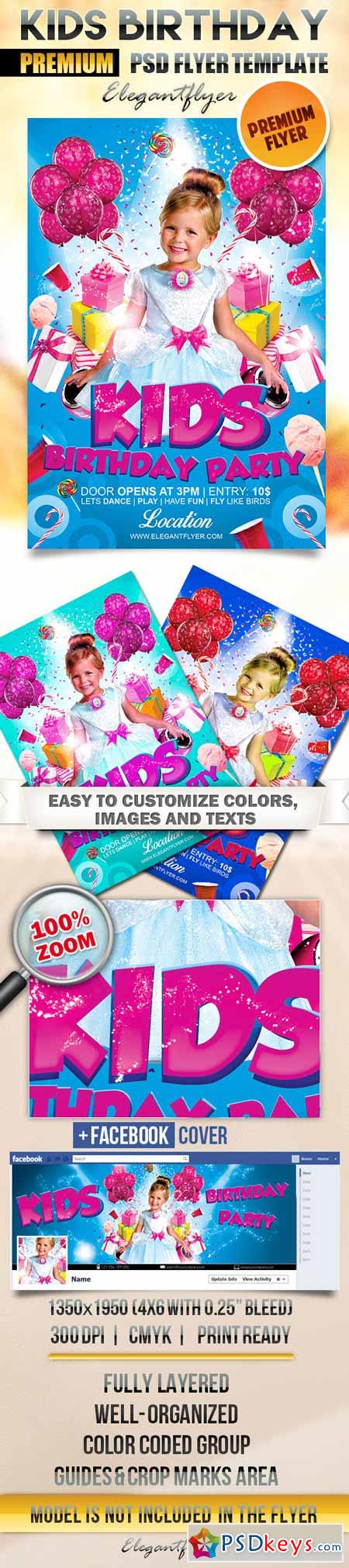 Kids Birthday Party Flyer Template Free