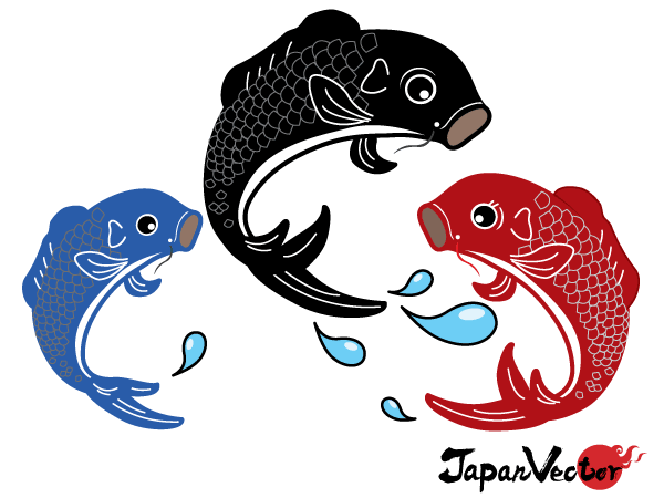 14 Japanese Koi Fish Vector Images