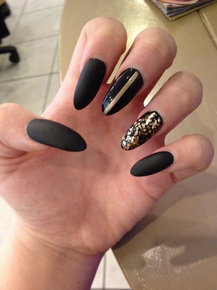 Matte Black Acrylic Nails