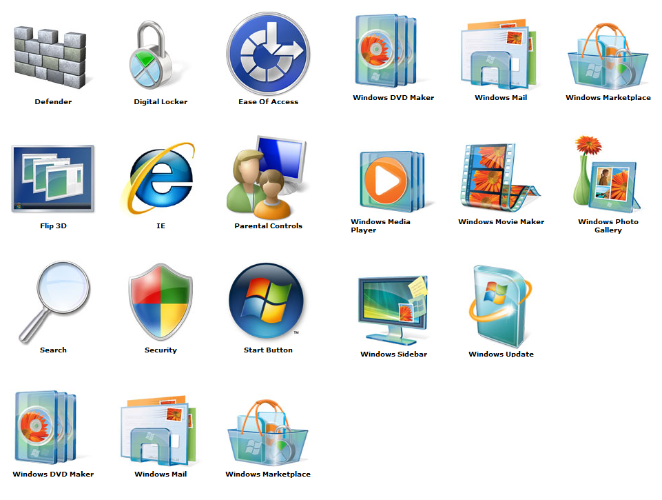 Microsoft Windows Vista Icons