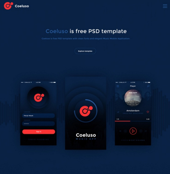 Mobile-App Template PSD