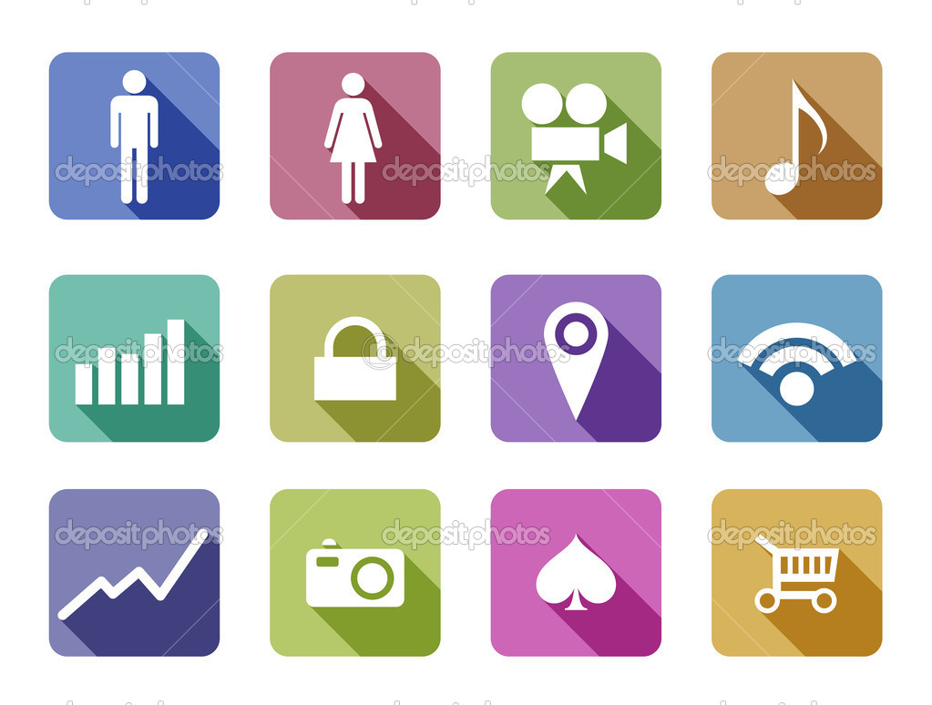 Mobile Icons Flat Vector