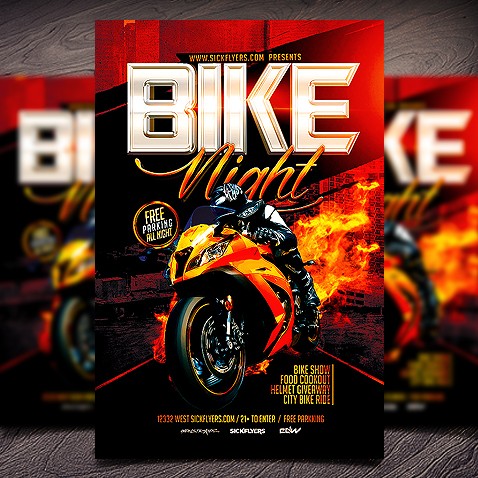 Motorcycle Bike Night Flyer Template
