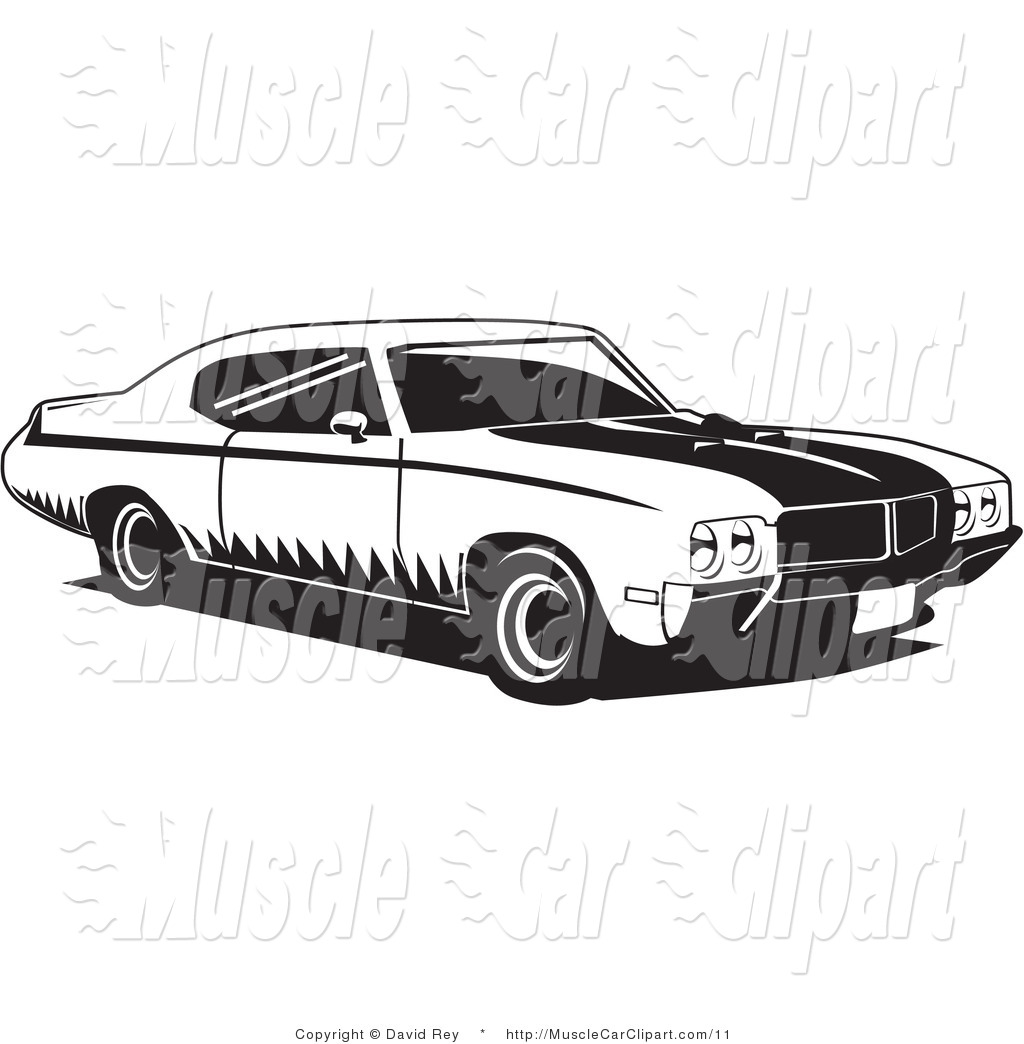 Muscle Car Clip Art Black and White