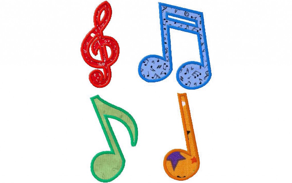 8 Music Note Applique Design Images