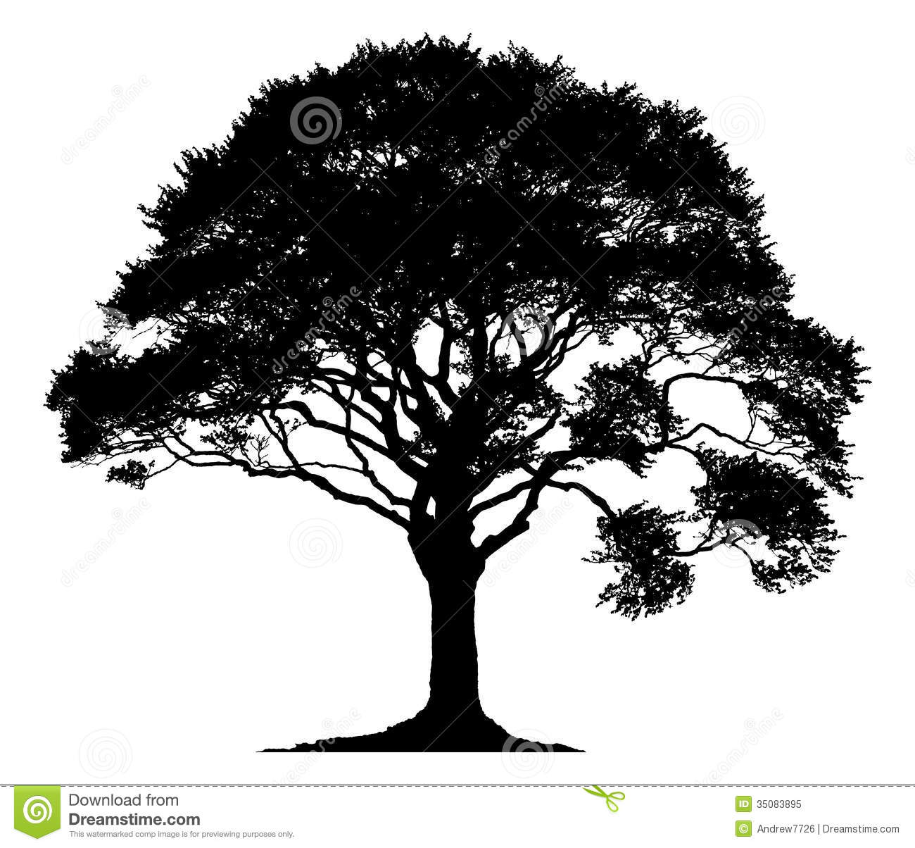 Oak Tree Silhouette Clip Art