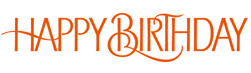 Orange Happy Birthday Font