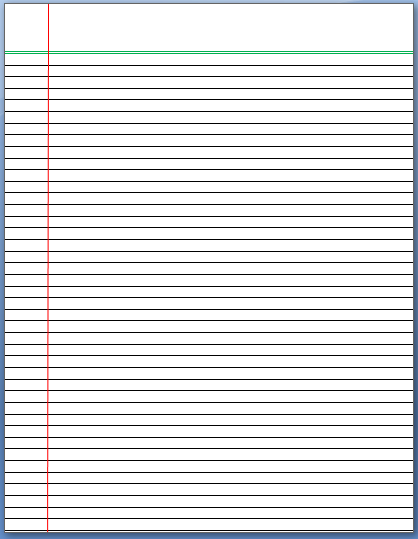 Printable Lined Paper Template for Word