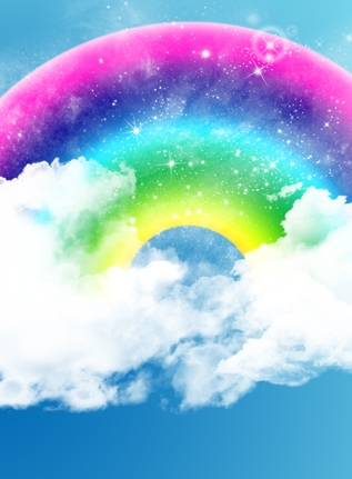 Rainbow with Clouds PSD