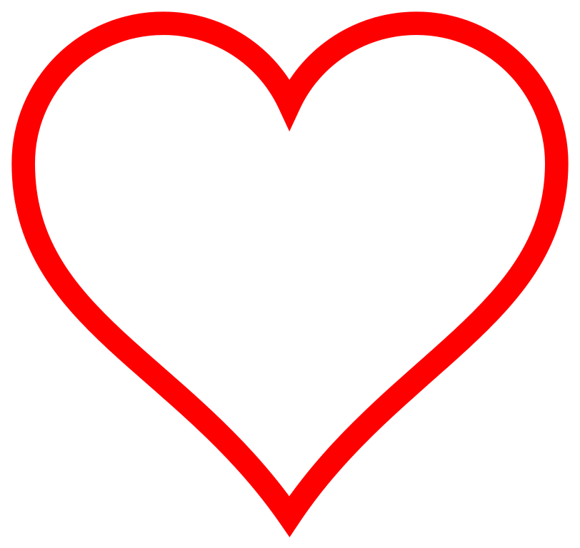 Red Heart Outline Clip Art