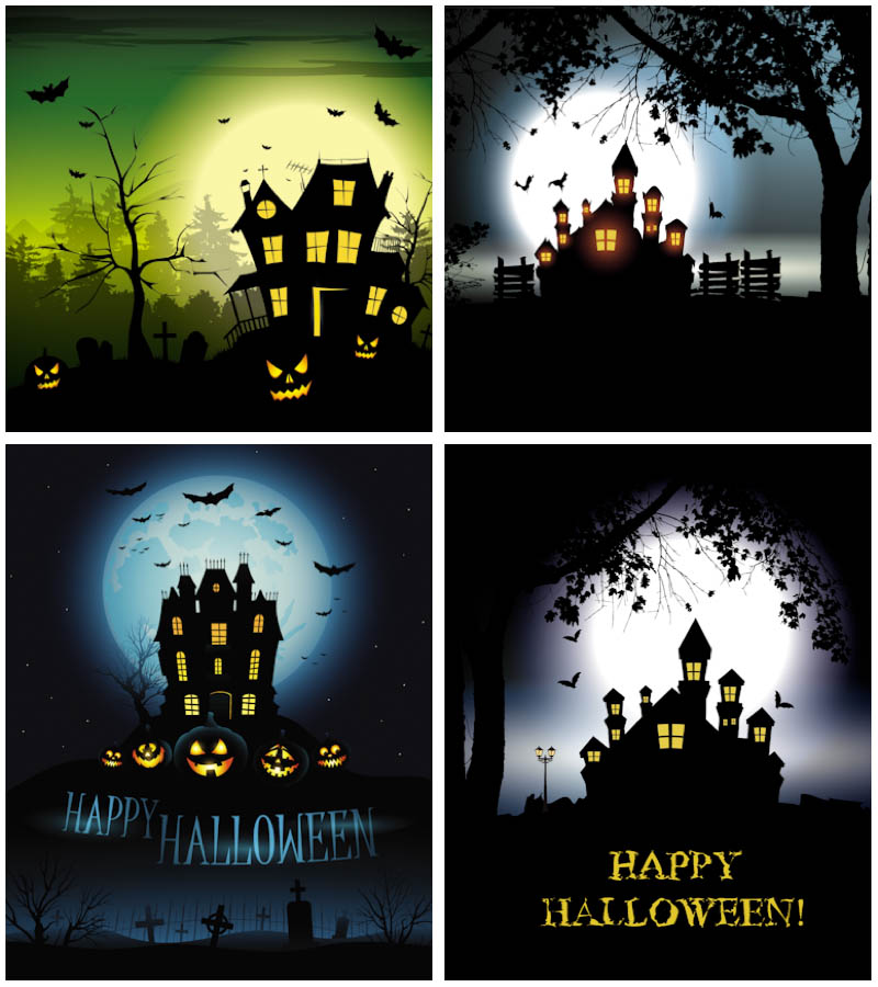 Scary Halloween House Vector