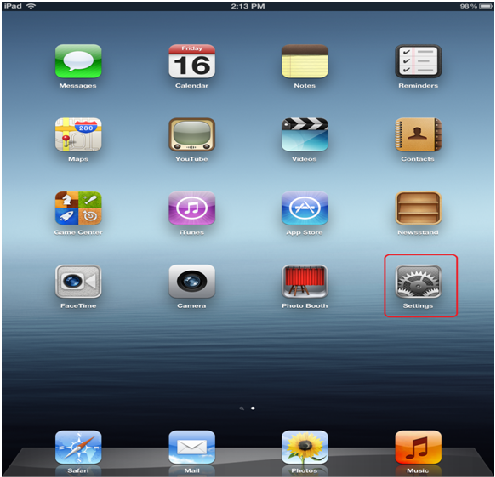 Settings Icon On iPad