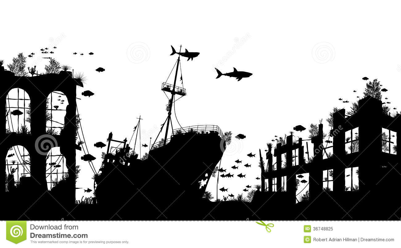 Shipwreck Silhouette Vector