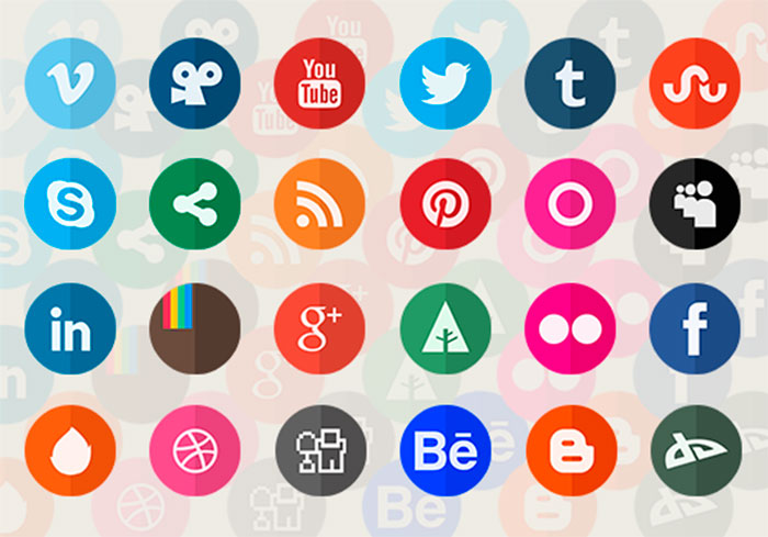 Social Media Icons Flat