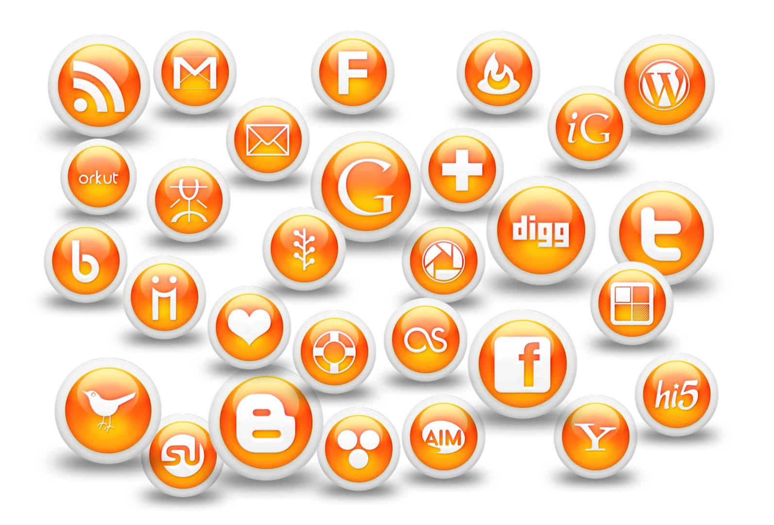 Social Media Icons Orange