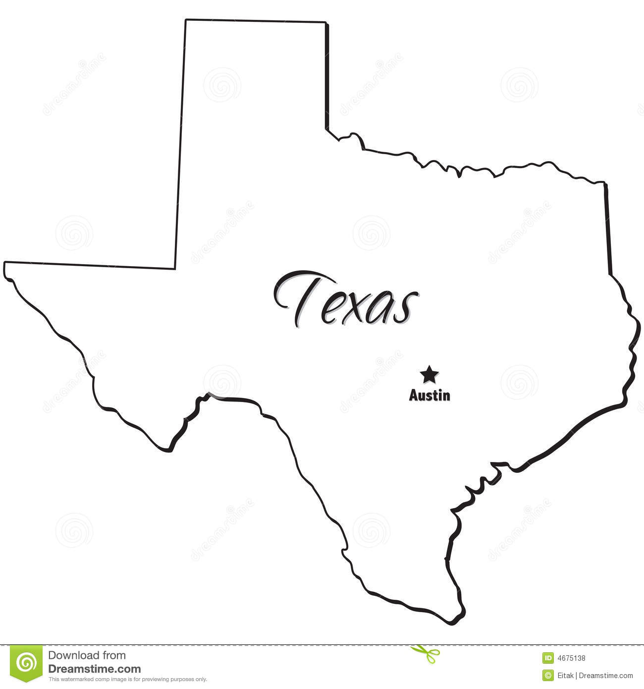 Texas State Outline Vector