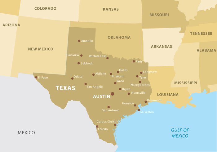 Texas Vector Map