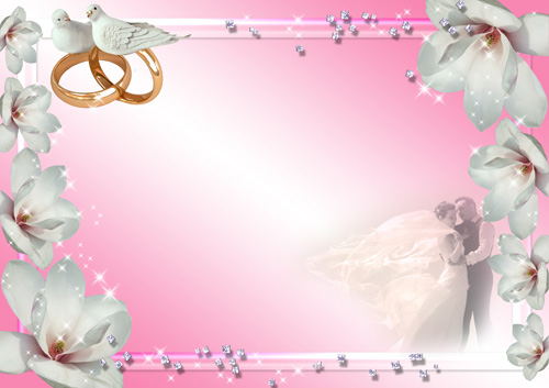 Transparent Dove Wedding Frame