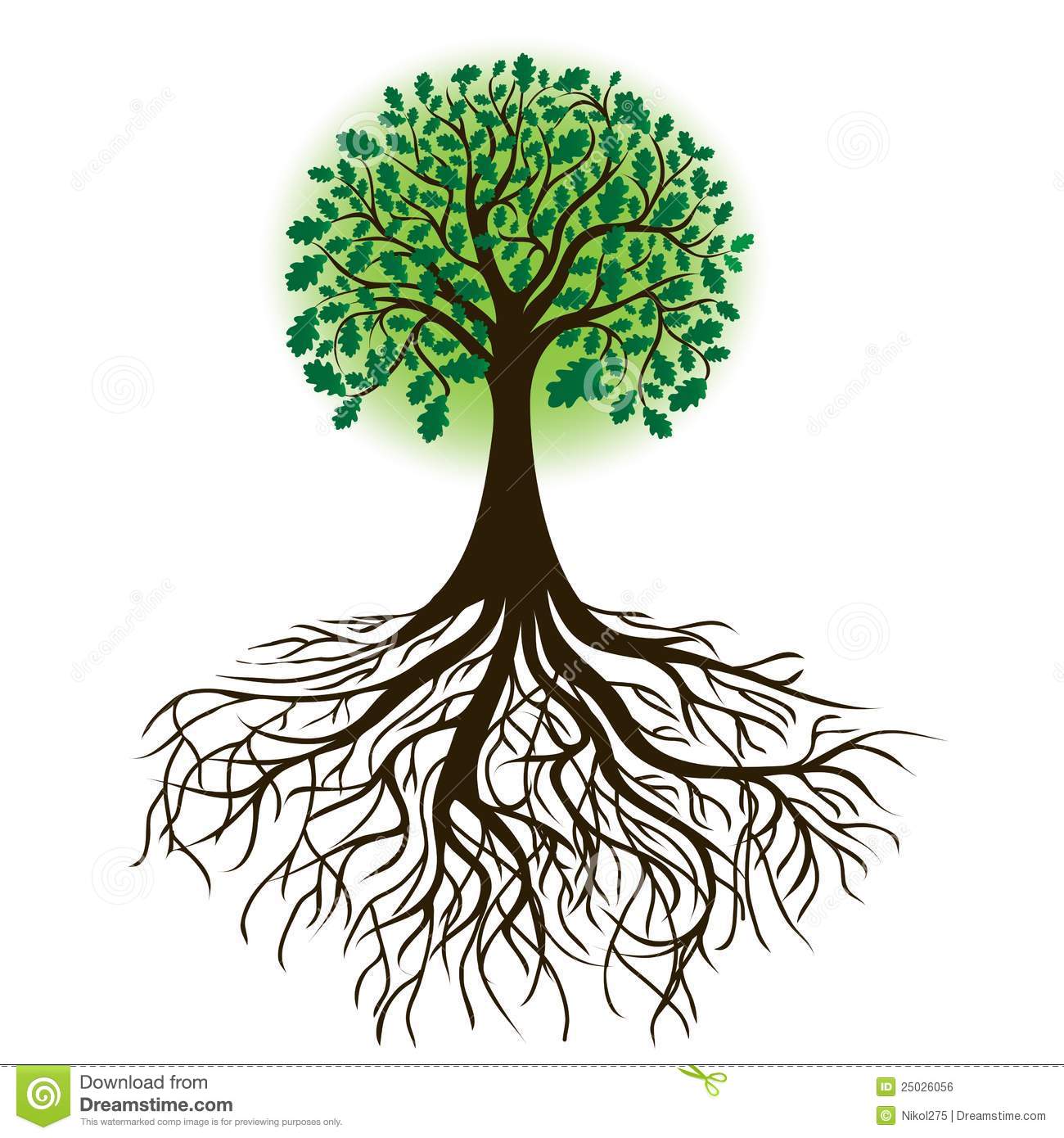 Tree with Roots Vector