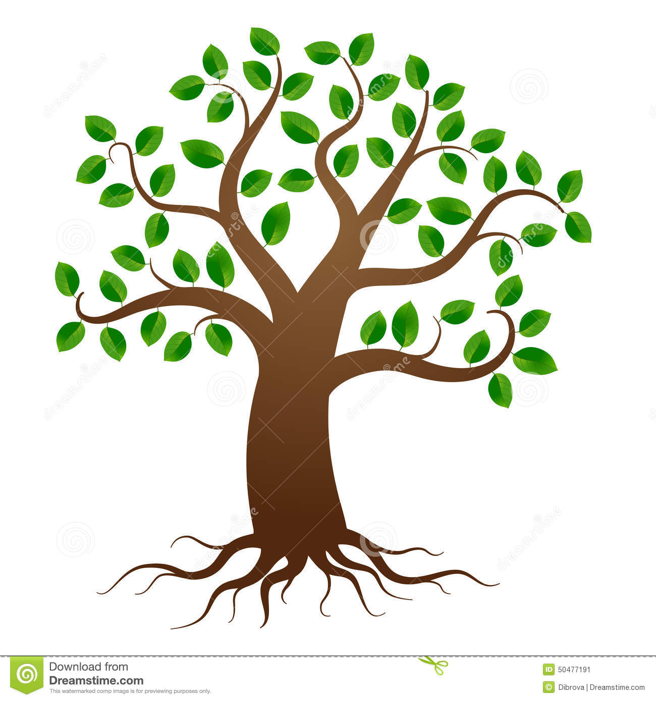 Tree with Roots Vector