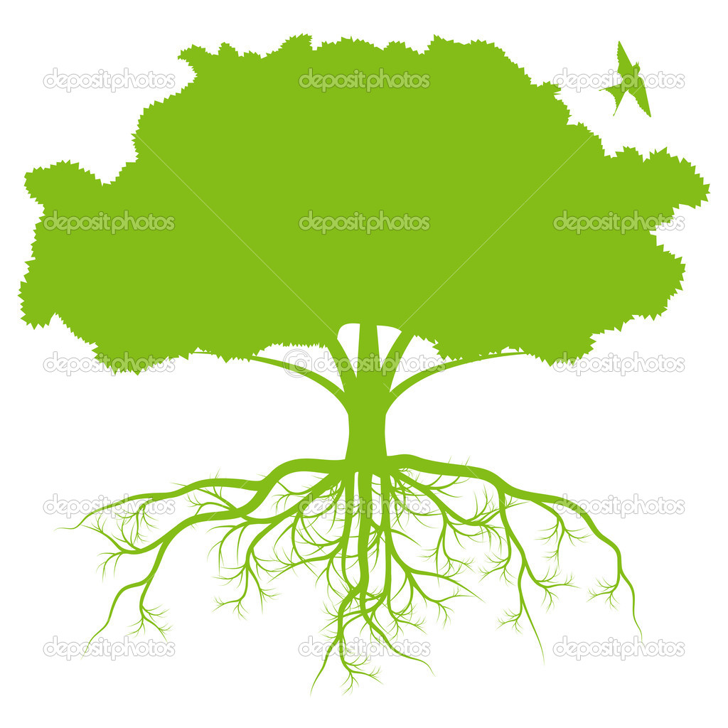 Tree with Roots Vector