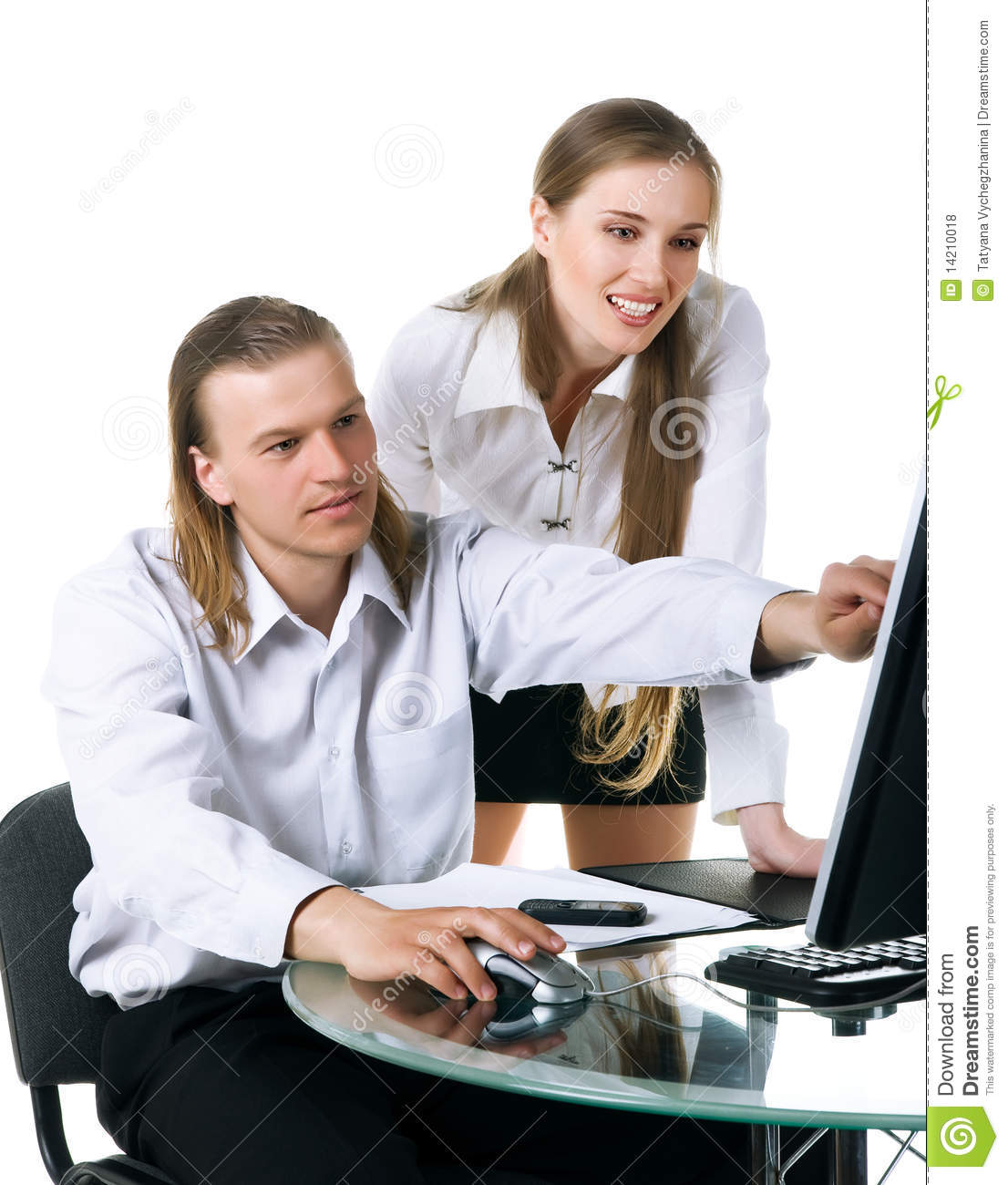 Two Business People Working