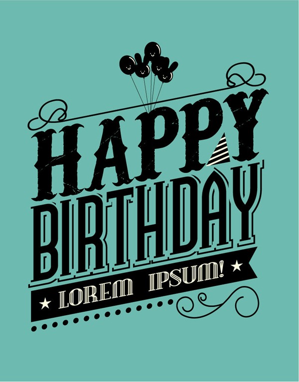 Typography Fonts Happy Birthday