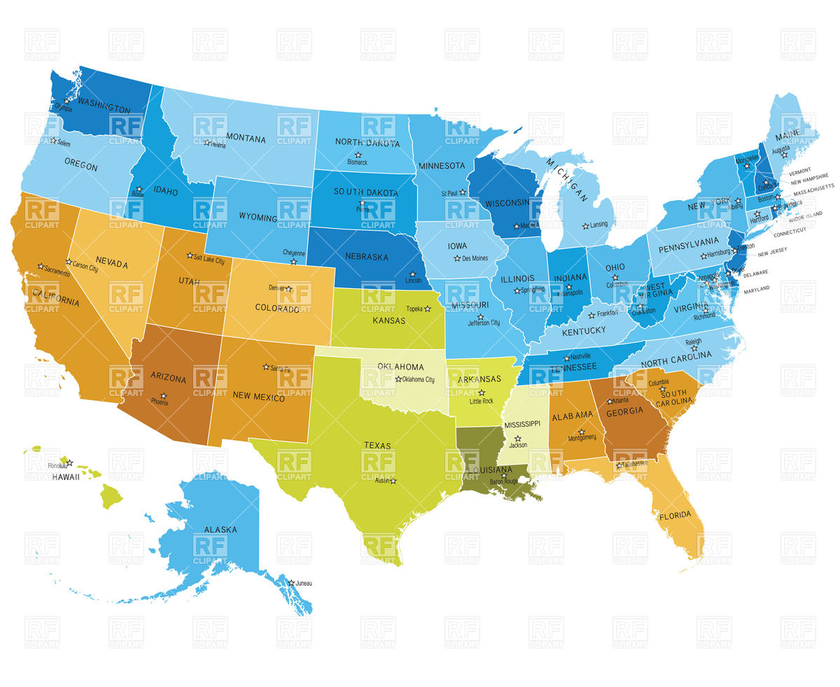 USA Map with State Names