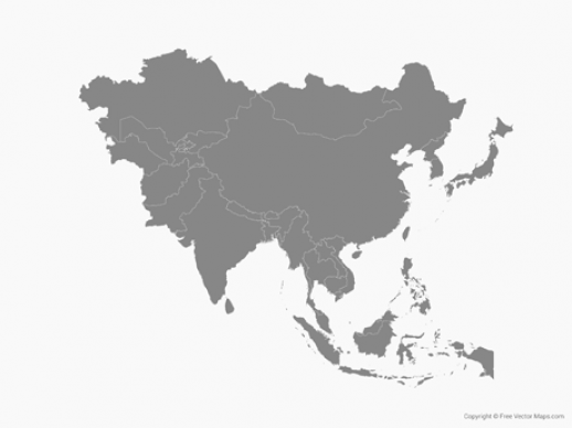 Vector Asia Map with Countries