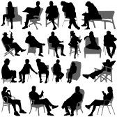 Vector People Silhouettes Sitting