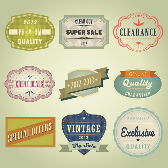 Vintage Badges Vector Graphics Free