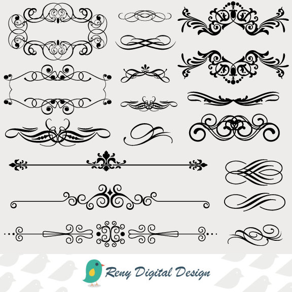 Vintage Calligraphy Clip Art