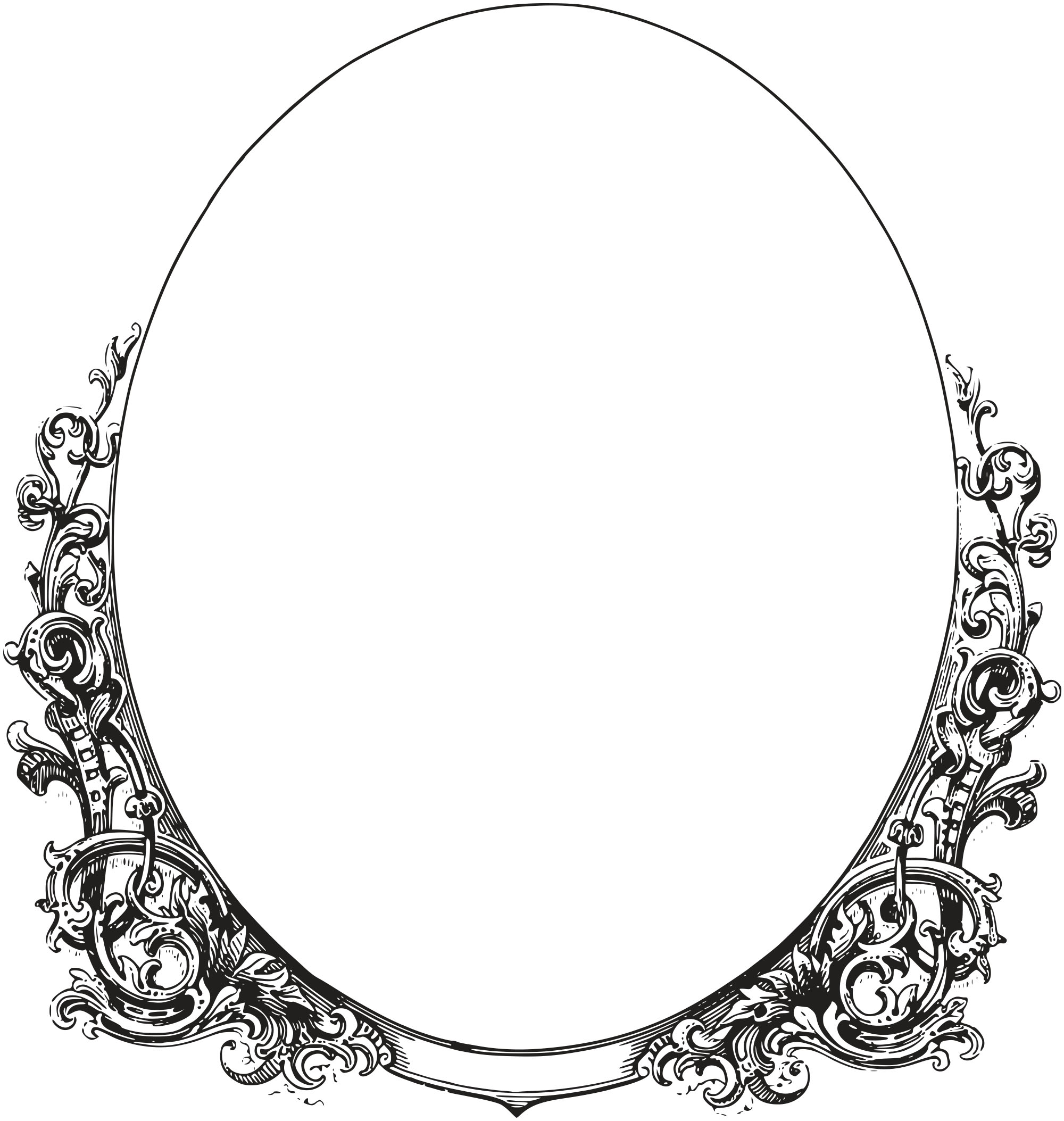 Vintage Oval Border Frame Free Clip Art