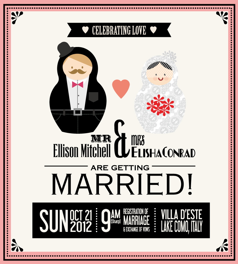 Vintage Wedding Invitation Vector