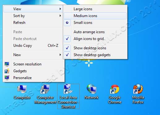 Windows 7 Desktop Icons Size Change