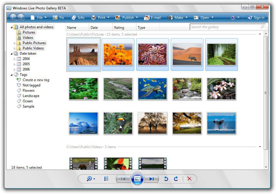 Windows Live Gallery