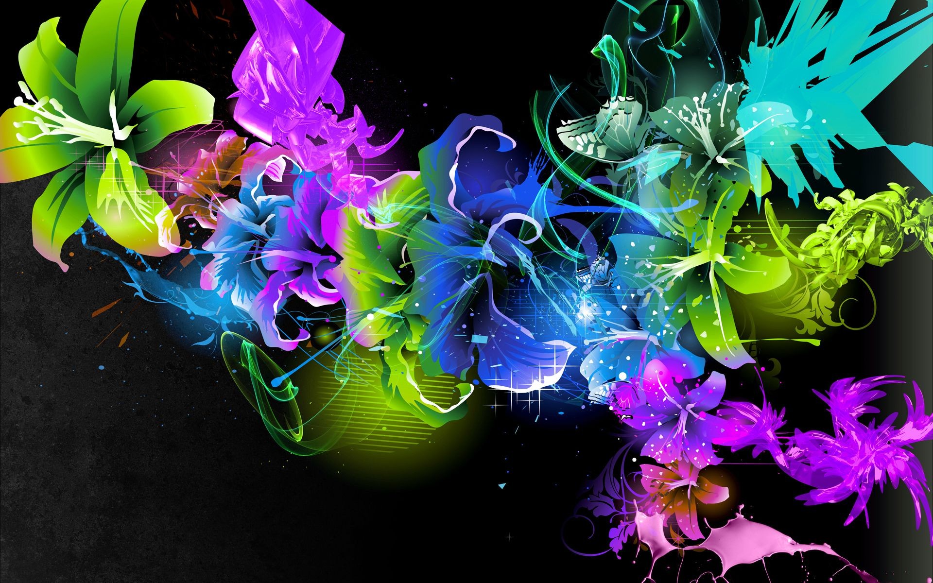 Abstract Color Flower Wallpaper