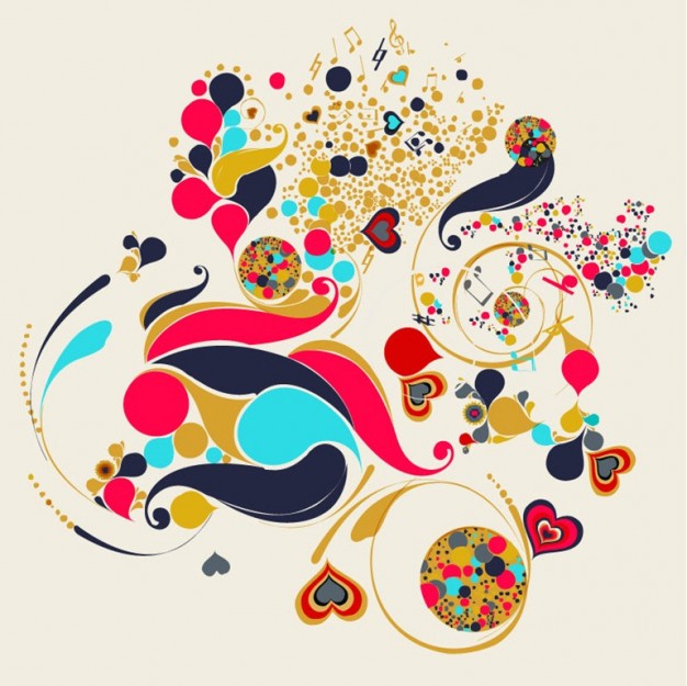 12 Abstract Vector Heart Swirls Images