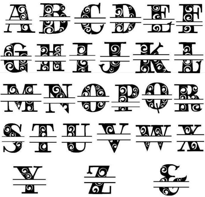 Alphabet Split Letter Alphabet Split Letter