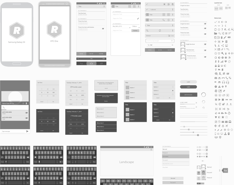 Android Wireframe Template
