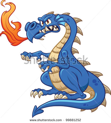 16 Blue Vector Cartoon Dragons Images