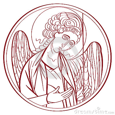 Archangel Michael Outline Drawing