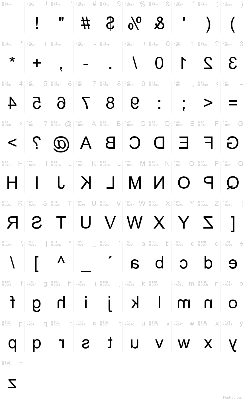 Backwards Greek Letters Font