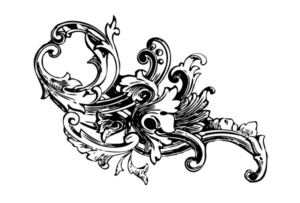 17 Baroque Flourish Border Vector Images