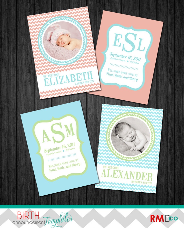 Birth Announcement Card Template